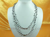 4-5mm black side-drilled potato long pearl necklace